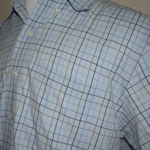 Cutter & Buck Blue Striped Cotton Shirt Sz M